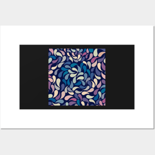 Petal Burst - Rotating Blue, Cream, Pink, Purple Posters and Art